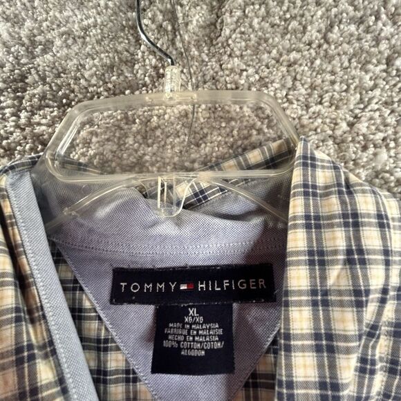 Tommy Hilfiger Plaid Shirt Button Up Long Sleeve Men's Size Xl - Picture 3 of 8